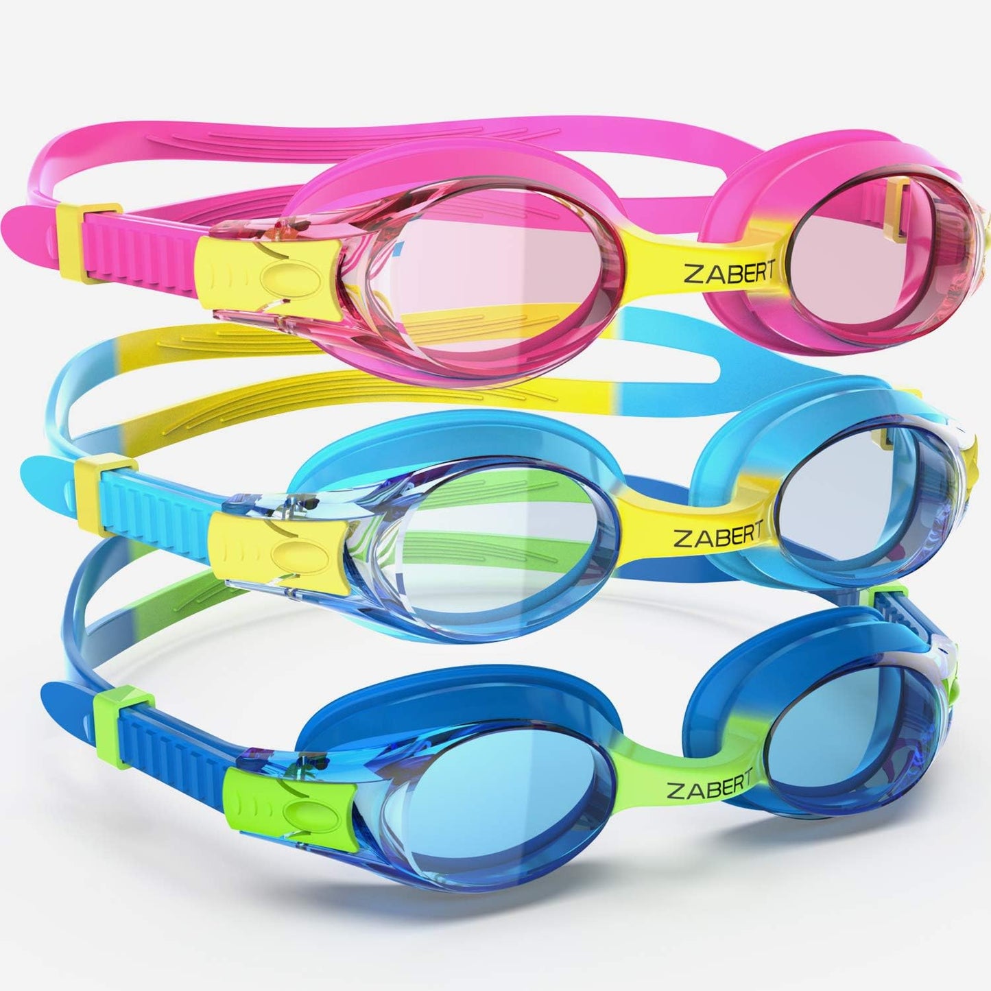 Skiennix Kids Swimming Goggles - Anti-Fog & 100% UV Protection | 3 Pack for Ages 3-10