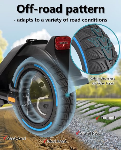GLDYTIMES 9.5x2.50 Inch KQi3 pro Tire, 9.5x2.5-6.1 Solid Tire Fit for NIU KQi3 Pro/Max/Sport Electric Scooter, 9.5" Front Rear Tyre, Puncture-Free, Anti-Skid, Shockproof (Blue 1Pc)