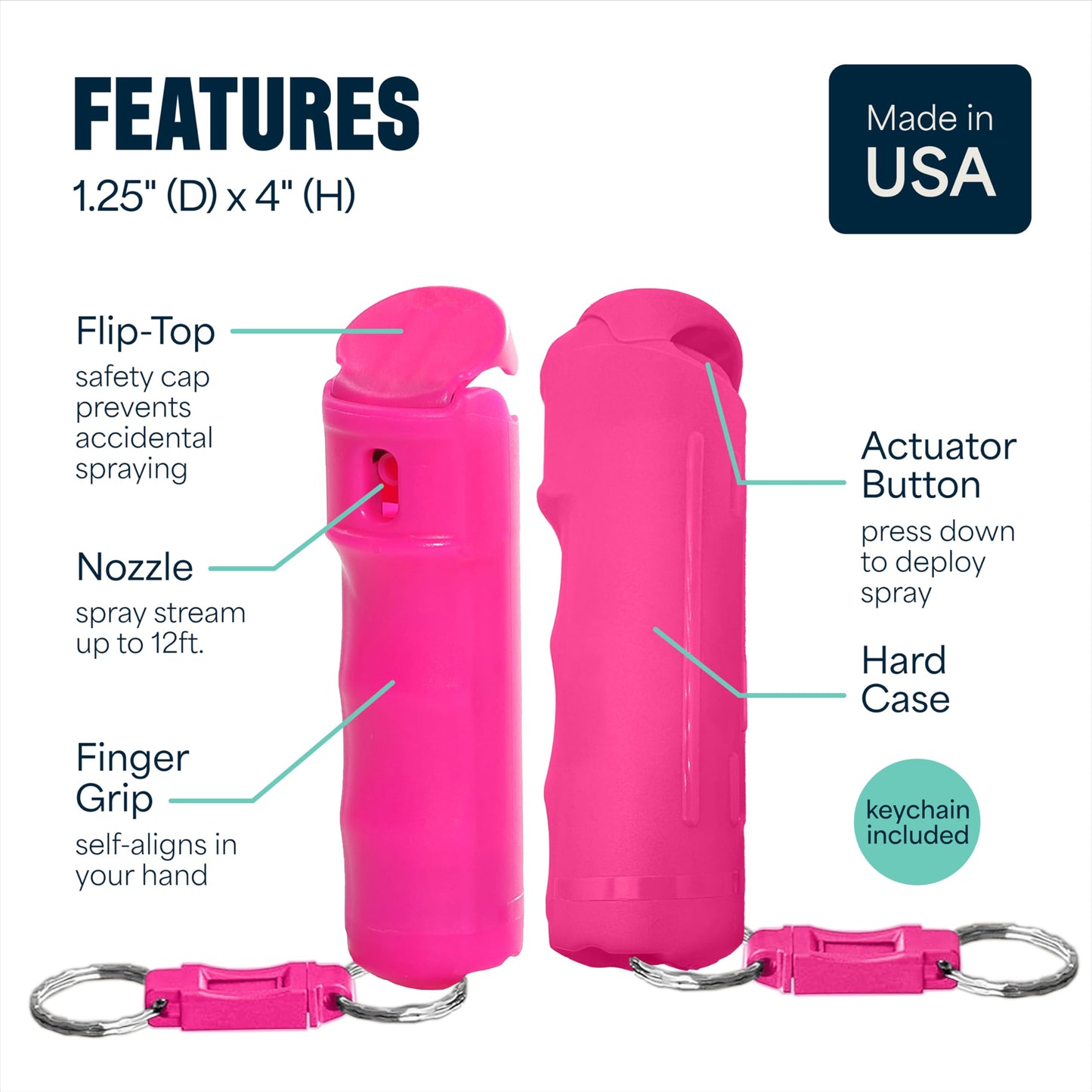 Mace Ergo Stun Gun & Mace Pepper Spray Kit - Rechargeable Stun Gun with Bright LED Light, 12 Feet Range Hard Case Model (0.42 oz) Self Defense Pepper Spray for Women & Men - Pink