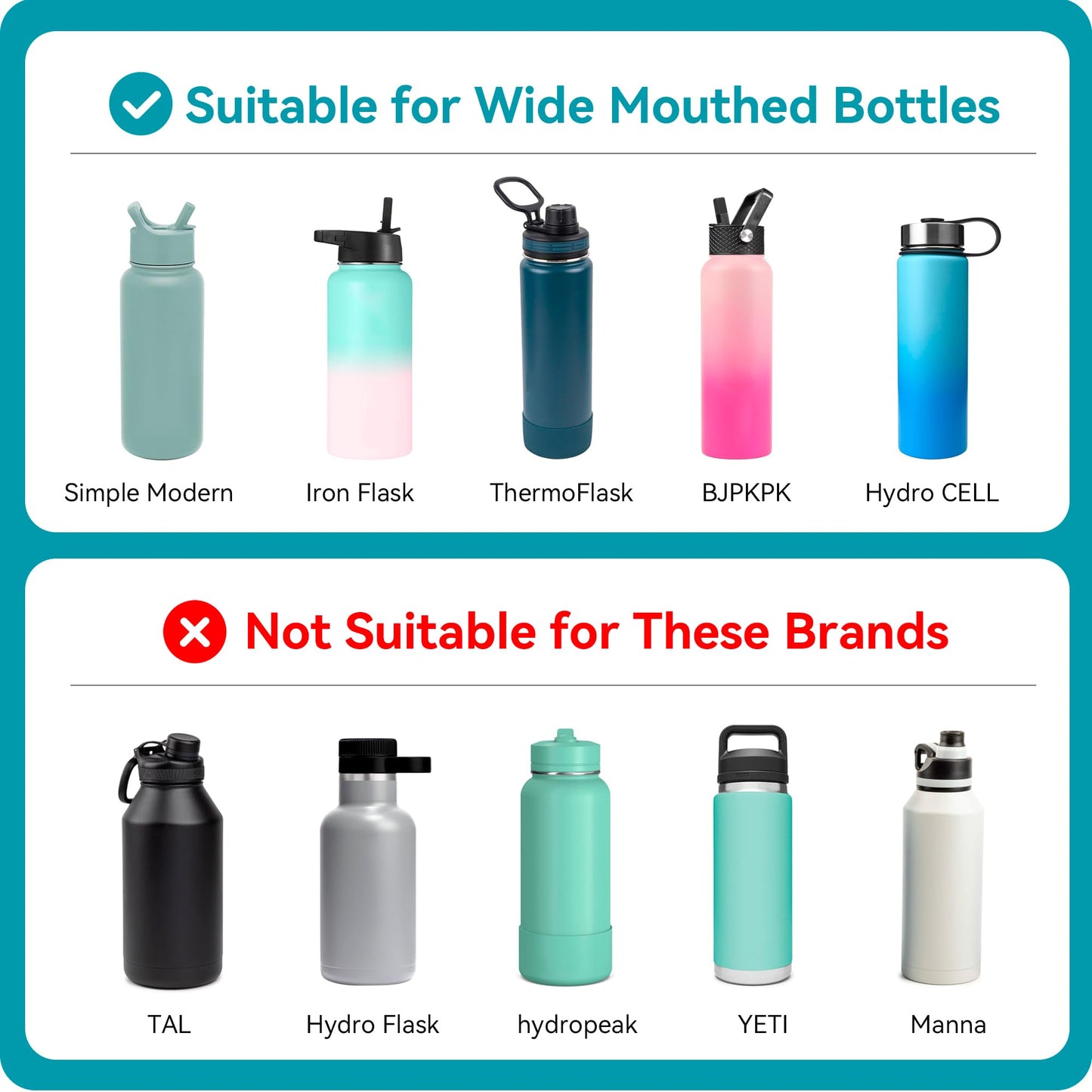 Soledea 2 Pcs Straw Lid for Hydro Flask Wide Mouth, Lids for Hydroflask 12 16 18 20 32 40 oz Wide Mouth, Replacement Straw Cap for Hydroflask