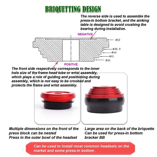 ThinkTop Bike Headset Cup and Bottom Bracket Press Installation Tool Durability and Removal for MTB Road Bike Bicycle Repair Accessories Bearing Installer