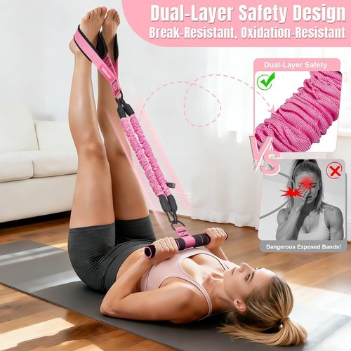 KUZARO Multifunction Resistance Bands - Adjustable 3-Tube Handle Set for Core, Arm & Leg Workouts