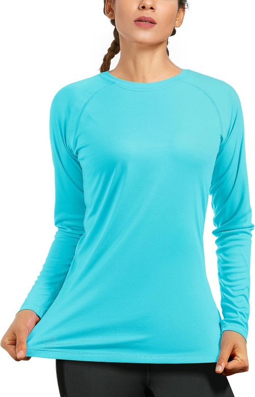 Isnowood Women's Long Sleeve Sun Protection Shirt - UPF 50+ UV Rash Guard for Active Outdoor Wear