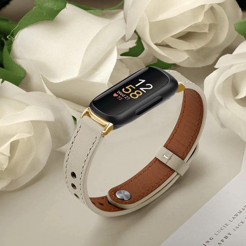 Leather Band for Fitbit Inspire 3/2/1 Bands Adjustable Sport Replacement Straps for Women & Men