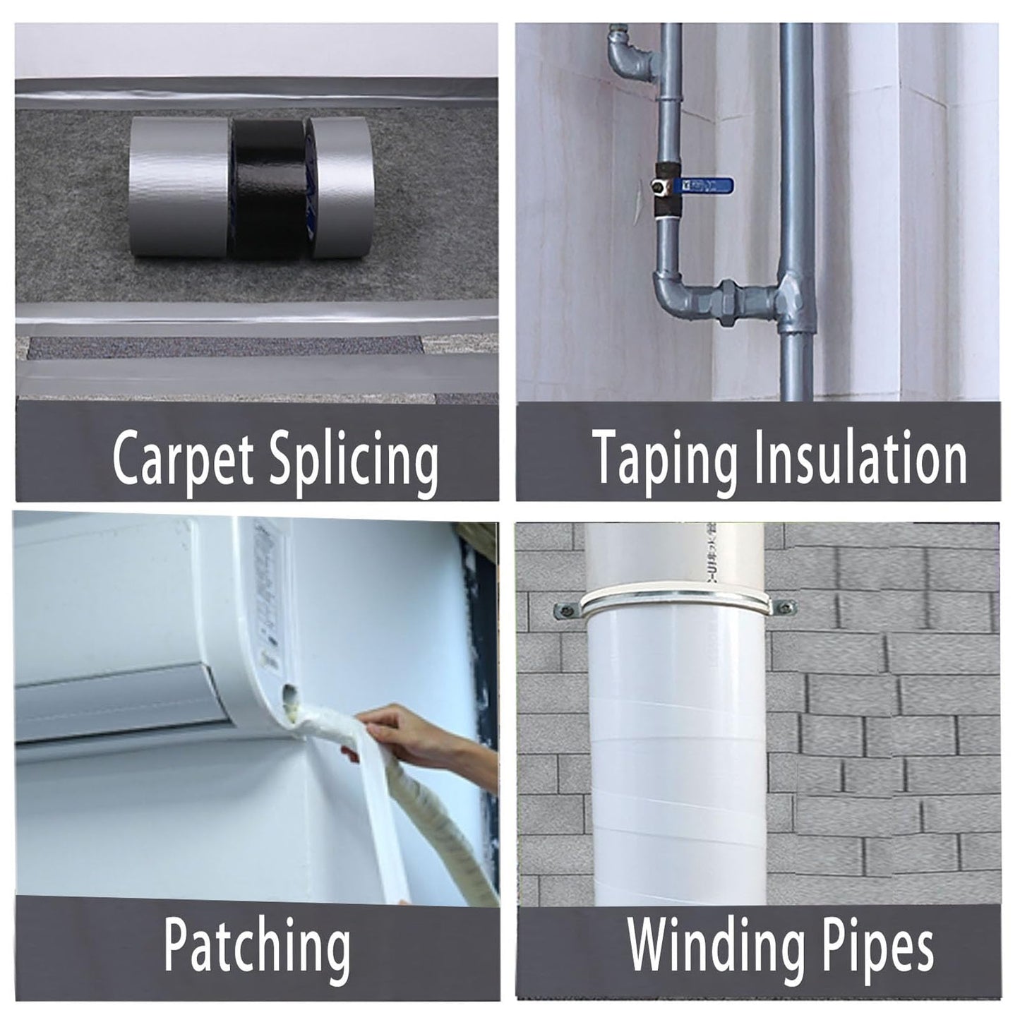 MILEQEE Duct Tape Heavy Duty Single Sided, Strong Adhesive High Strength, Waterproof Mesh Tape for Indoor and Outdoor Repairing Sealing Bonding, Easy Use Hand Tearable, 3.15 Inch x 33 Feet, Black