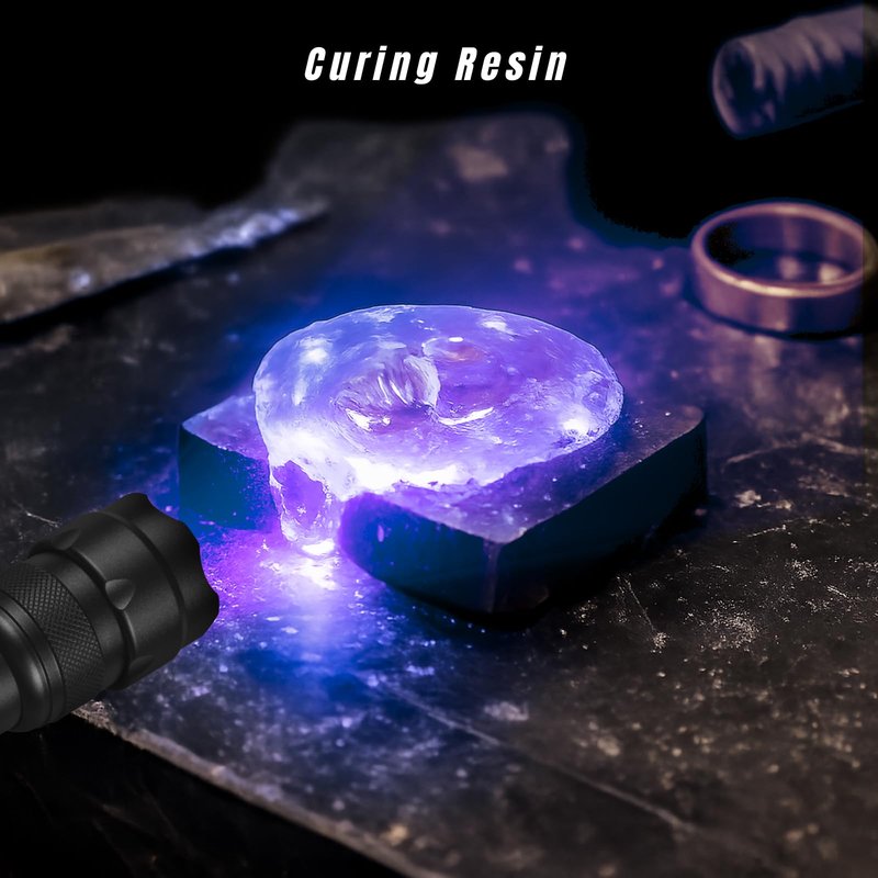 FandyFire UV Flashlight 395nm - Mini LED Black Light Ultraviolet Light Adjustable Flashlights, for Pet Urine Detection, Resin Curing, Searching Scorpion