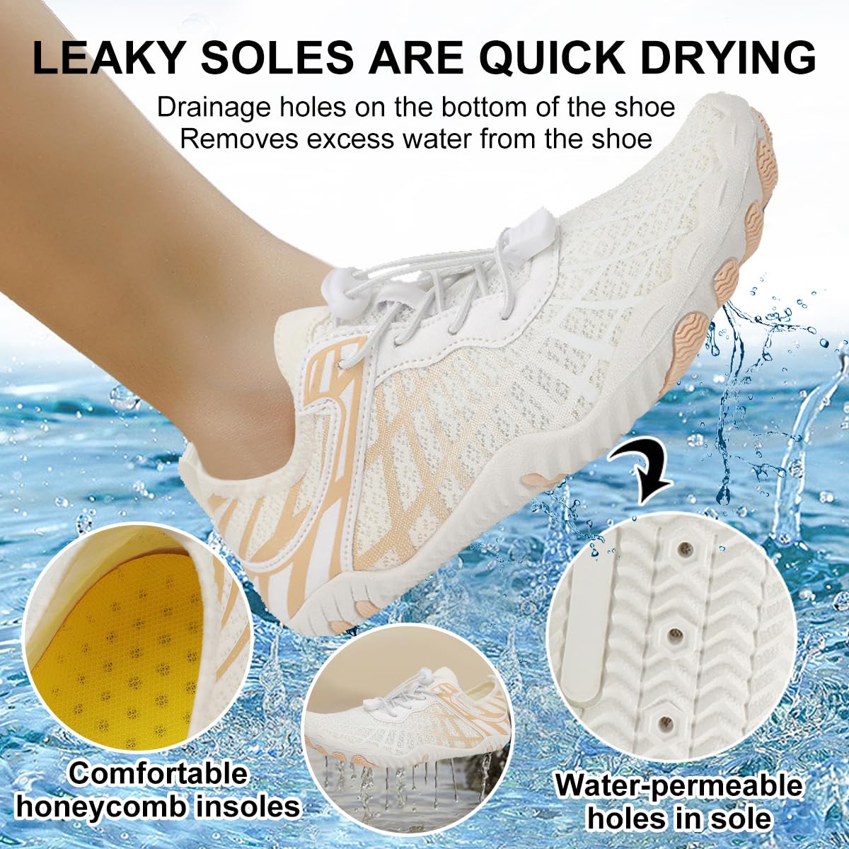 ELETON Barefoot Shoes Women Men Hiking Water Shoes Wide Toe Box Zero Drop