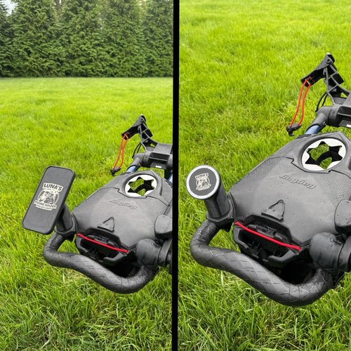 Luna's Bagboy Phone Holder V2 - Magsafe Compatible Phone Mount That secures to Umbrella Port of Bagboy Pushcarts - Compatible with iPhone 12 and Later or Magsafe Compatible Cases