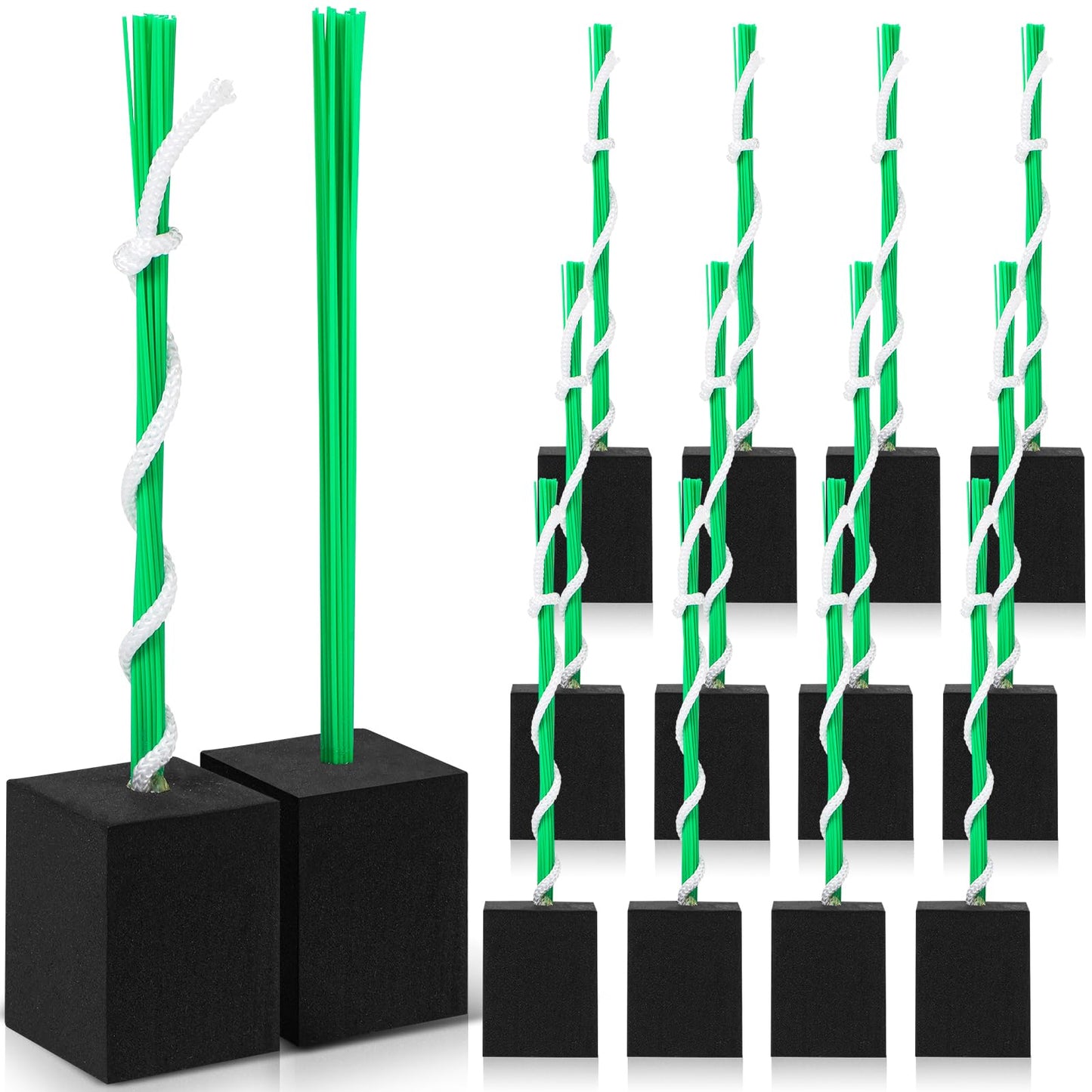 Shappy 12 Pieces Baseball Base Plugs with Tassel Heavy Duty Anchor Plugs for Baseball Field and Softball Accessories(Green)