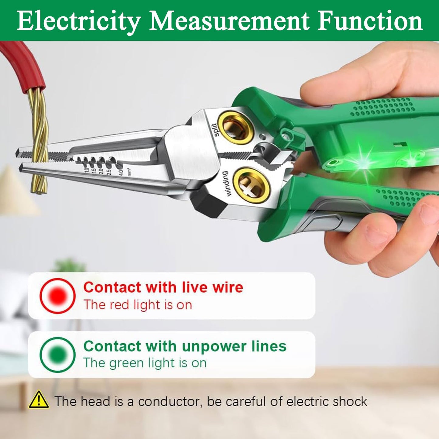 8-in-1 Wire Stripper & Voltage Tester - Cutting & Pulling Pliers for Electricians - Essential Repair Tool (1PC)