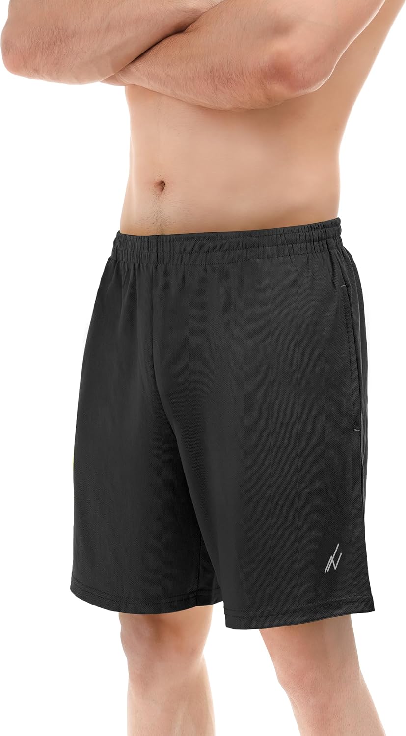 NY Threads Men's Athletic Shorts - Quick Dry Lightweight Running Gym Shorts with Pockets