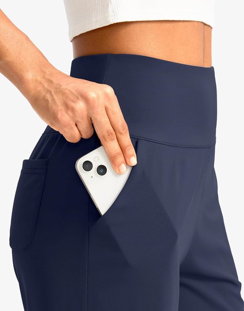 G Gradual Women's Bermuda Long Shorts with Pockets 9" High Waisted Knee Length Shorts for Women Walking Athletic Workout