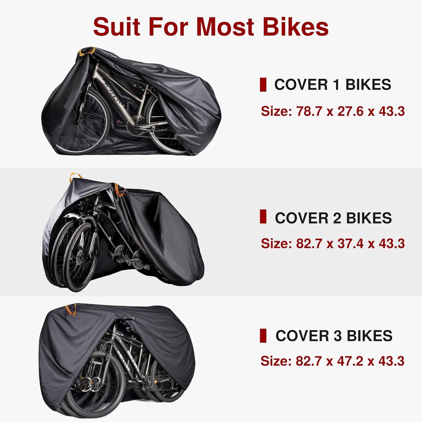 Puroma Bike Cover - Waterproof Outdoor Storage for 1-3 Bikes | UV & Dust Protection with Lock Hole