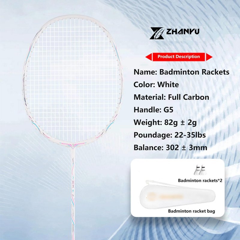 PFVMSQA Badminton Racket Set of 2,Conical Non Slip Grip,Full Carbon Fiber Ultra-Light Offensive Student Durable Training Double Racket,with 2 Lightweight Shuttlecocks,1 Carrying Bag