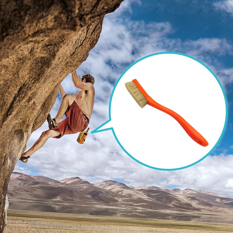 Climbing & Bouldering Brush with Natural Firm Boar's Hair Bristles and Durable Handle, Climbing Chalk Brush Designed for Ultimate Performance on Climbing Wall Indoor or Outdoor (Black&White)