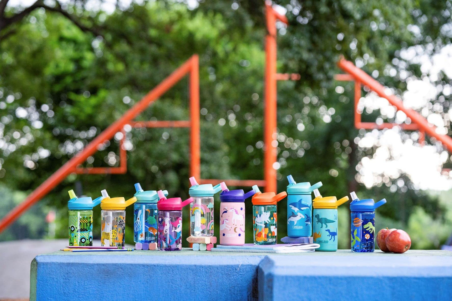 CamelBak Eddy+ Kids Water Bottle with Bite Valve Straw, Leak‑Resistant Easy‑Sip Design for Everyday Hydration, 14oz, Construction Trucks