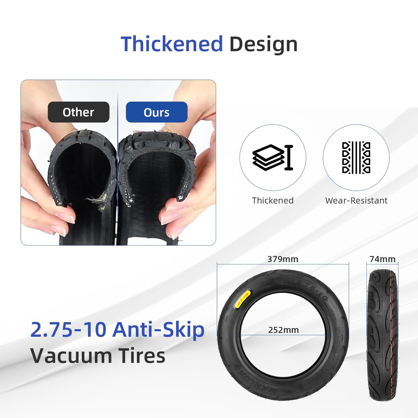 ulip 2.75-10" tubeless tire - Most 49cc, 50cc, and 70cc Dirt Bike Tire Replacement Compatible with CRF50/XR50, DRZ70/JR50, and PW50 (2.75-10")