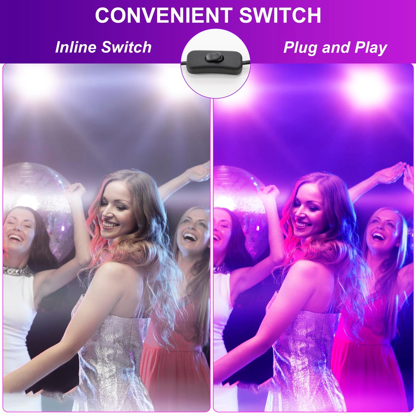 Waygor 50W LED Black Lights for Glow Party, IP65 Waterproof UV Blacklight Floodlight 395nm Black Light Flood Lights Purple Blacklights Spotlight Fluorescent UV Light Lamp for Halloween Decor (2 Pack)