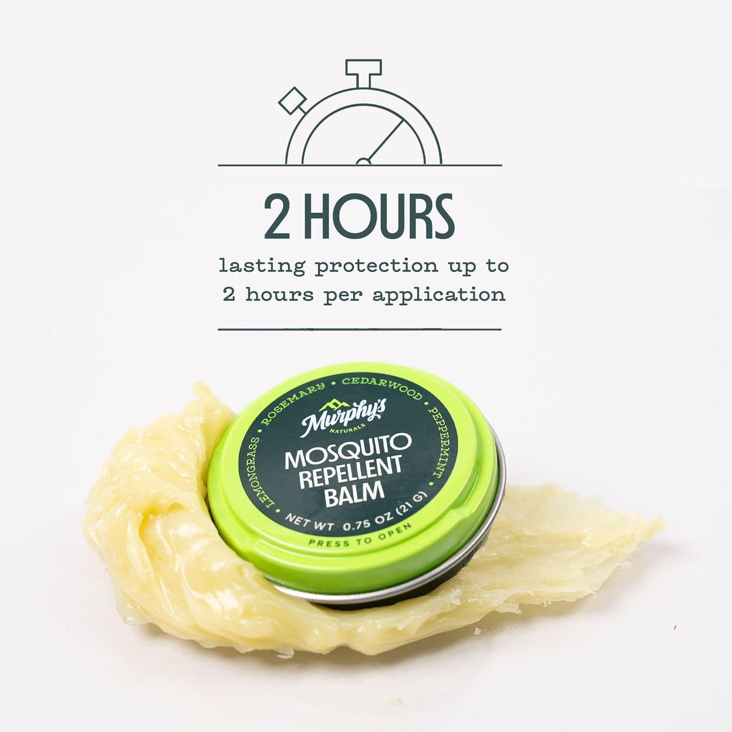 Murphy's Naturals Mosquito Repellent Balm - Plant-Based Outdoor Protection with Cedarwood & Lemongrass | 0.75 oz