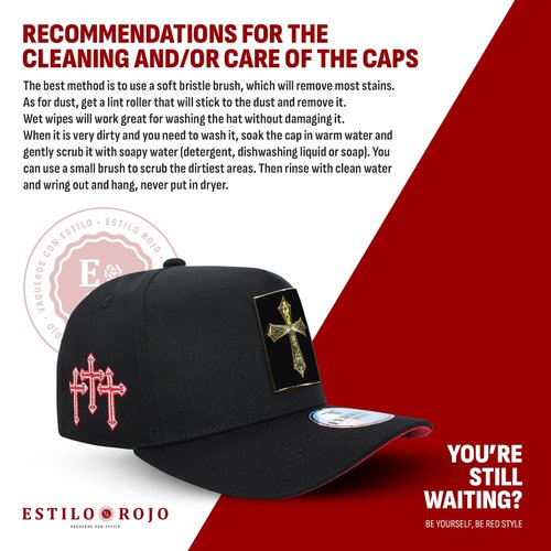 Ferreti - FT105 - Cross Design - Hats - Gorra - Original - Sombrero - Snapback - Adjustable Fit - Premium Embroidered Cross Patch - Black Baseball Cap