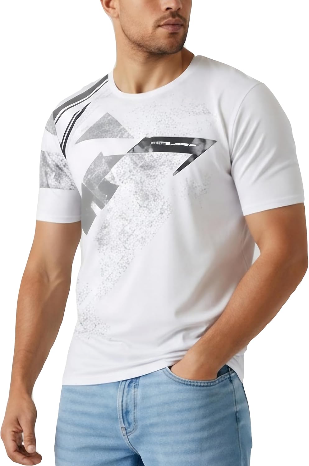 RPOVIG Men's Athletic T-Shirts - 5 Pack Moisture-Wicking Gym Tops | Comfortable Fit for Running