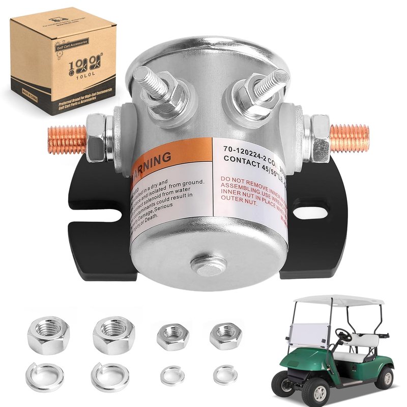 10L0L Golf Cart EZGO Solenoid 36 Volt for EZGO TXT,Marathon,Medalist Electric Models,4 Terminal #70 Series Solenoid Relay, Replace OEM 27855G01, 11761G1, 27855G02, 31680G1, 3016