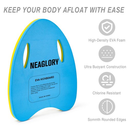 NEAGLORY 5 Pieces Water Aerobics Set Aquatic Exercise Set Pool Fitness Equipment with Foam Dumbbell, Swim Kickboard, Pull Buoy, Aquatic Swim Belt for Water Workout, Blue