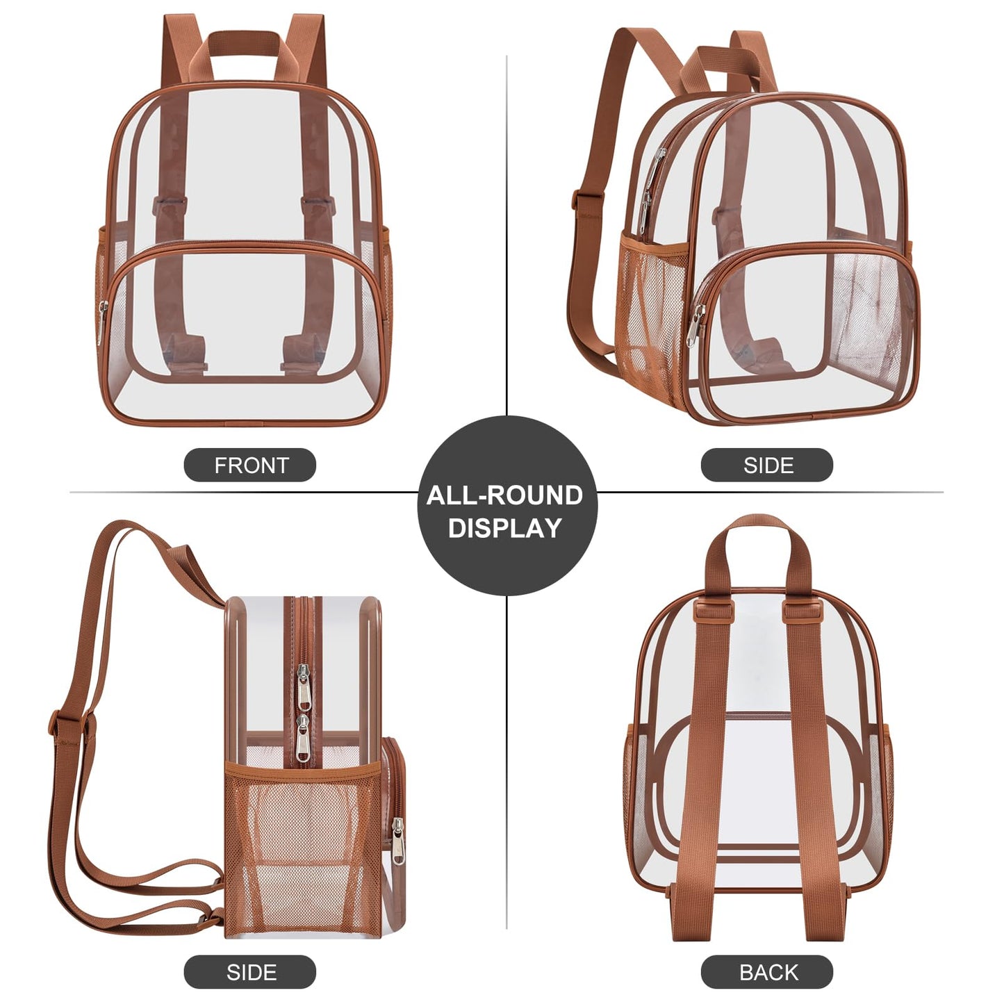 USPECLARE Clear Backpack for Stadium Events Small Clear Backpack 11.5x9.5x6 for Concert Sport Events Work Travel
