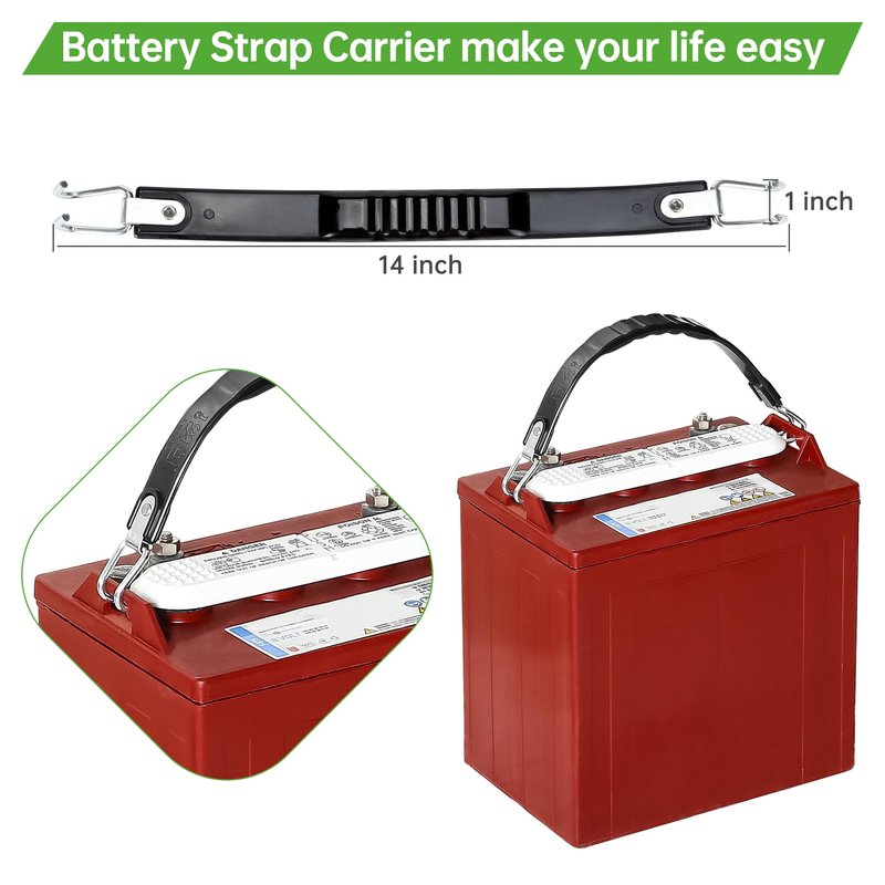 10L0L Universal Golf Cart Battery Carrier Lift Strap for Trojan Batteries, Battery Handle Lifting Removal Strap