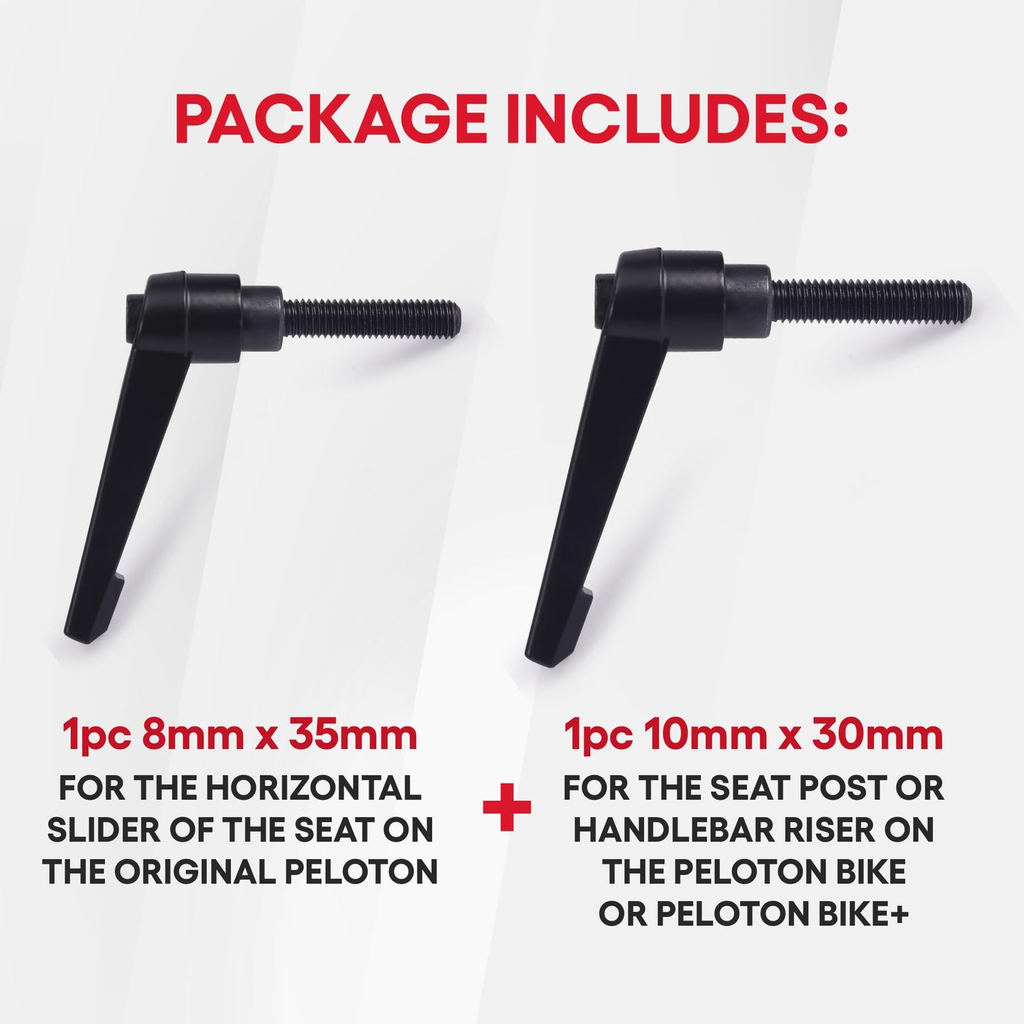 Seat & Handlebar Adjustment Handles for Peloton Bikes, Metal 2-Pack