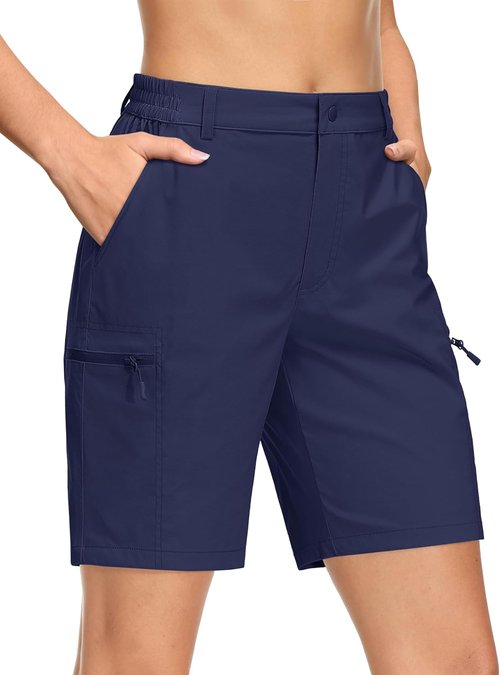 MAGCOMSEN Women's Hiking Shorts - Quick Dry Lightweight Athletic Shorts with 4 Pockets | Summer Casual Wear