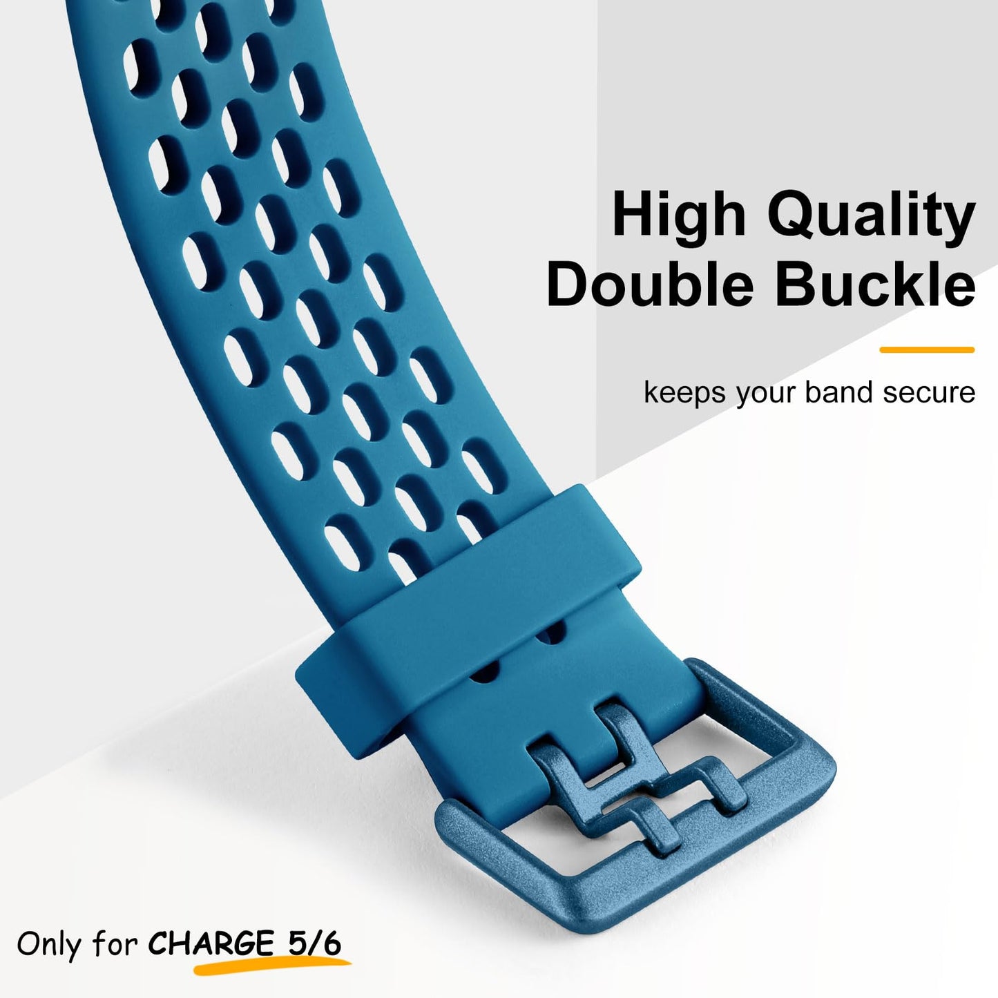 Maledan Compatible with Fitbit Charge 5/ Charge 6 Bands Men Women, 3 Pack Sport Band Soft Waterproof Replacement Wristbands Breathable Strap for Fitbit Charge 5/ Charge 6, Black/Slate Blue/Green