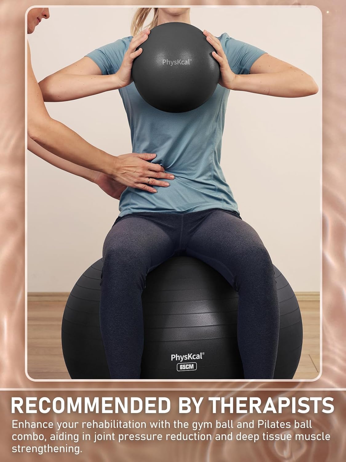PhysKcal Yoga Ball | Fitness Exercise & Pilates Ball Set - 4 Sizes for Workout, Pregnancy & Therapy