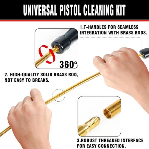 Gun Cleaning Kit - 25-in-1 Universal Handgun Cleaning Set for .22/.223/5.56mm & .357/.38/9mm