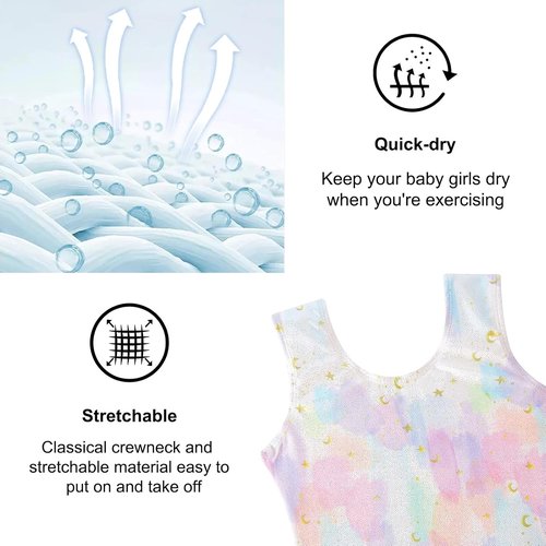 Idgreatim Gymnastics Leotards for Girls - Sparkly Biketards & Unitards | Sizes 2-10