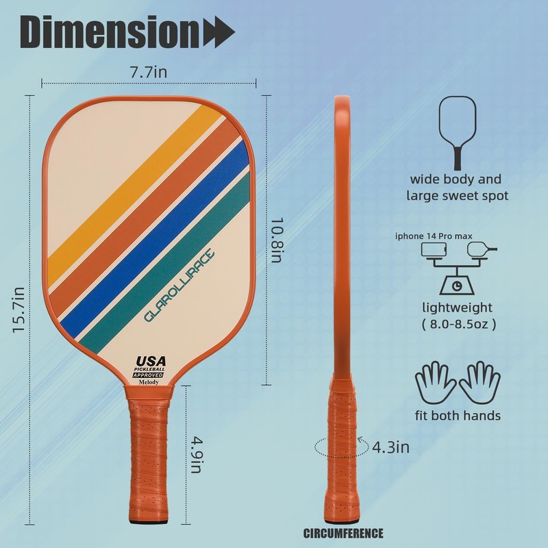 Pickleball Paddles Set of 2 Pickleball Rackets,USAPA Approved Pickleball Set of 2 Pickle Ball Paddles,Fiberglass Surface & PP Honeycomb Core,Breathable Handle,4 Indoor & Outdoor Balls,1 Duffel Bag
