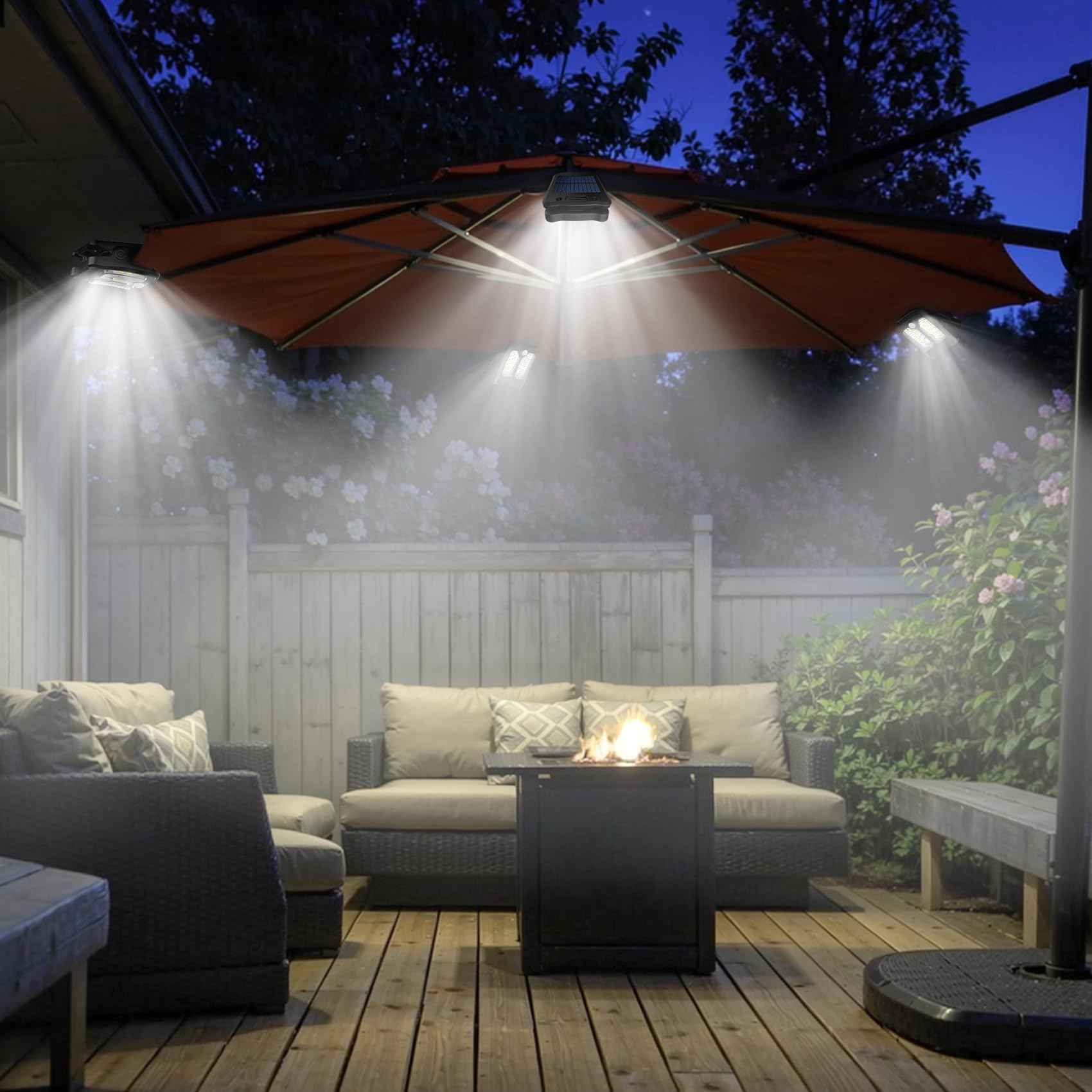 Tryme Small Solar Lights for Chain Link Fence, Outdoor Motion Sensor Clip-on Solar Lights for Garden, Gate, Deck, Step, Patio, Camping, Waterproof, 2 Pack