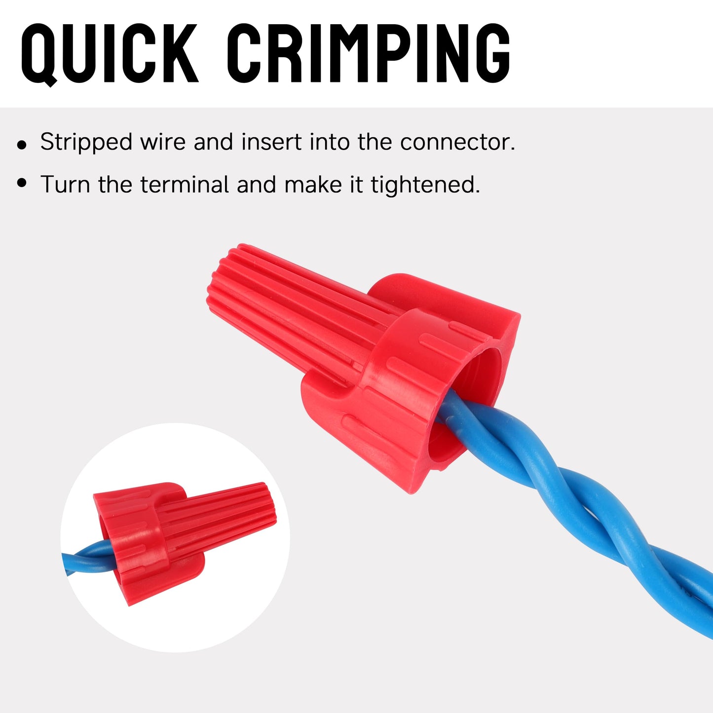 YMYP 300PCS Winged Wire Nut Connector - AWG 18-8 Red - Insulated Insert Twist Electrical Wire Terminal with Spring, Portable Wire Caps for Quick Connection