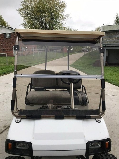 KUAFU Smoke/Tinted Windshield Compatible with 1982-2000.5 Club Car Golf Carts DS Model Fold Down 39.25"W X 36.75"H