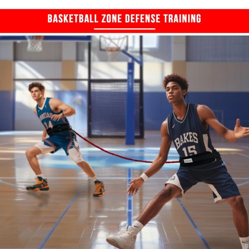 bibahala Zone Defense Resistance Band Belt Trainer Kit 1 Pc Widened Belt 1 Pc 2-Meter Resistance Band Basketball Training Equipment Men-to-Men Defense Training Improve Collaborative Defense Speed