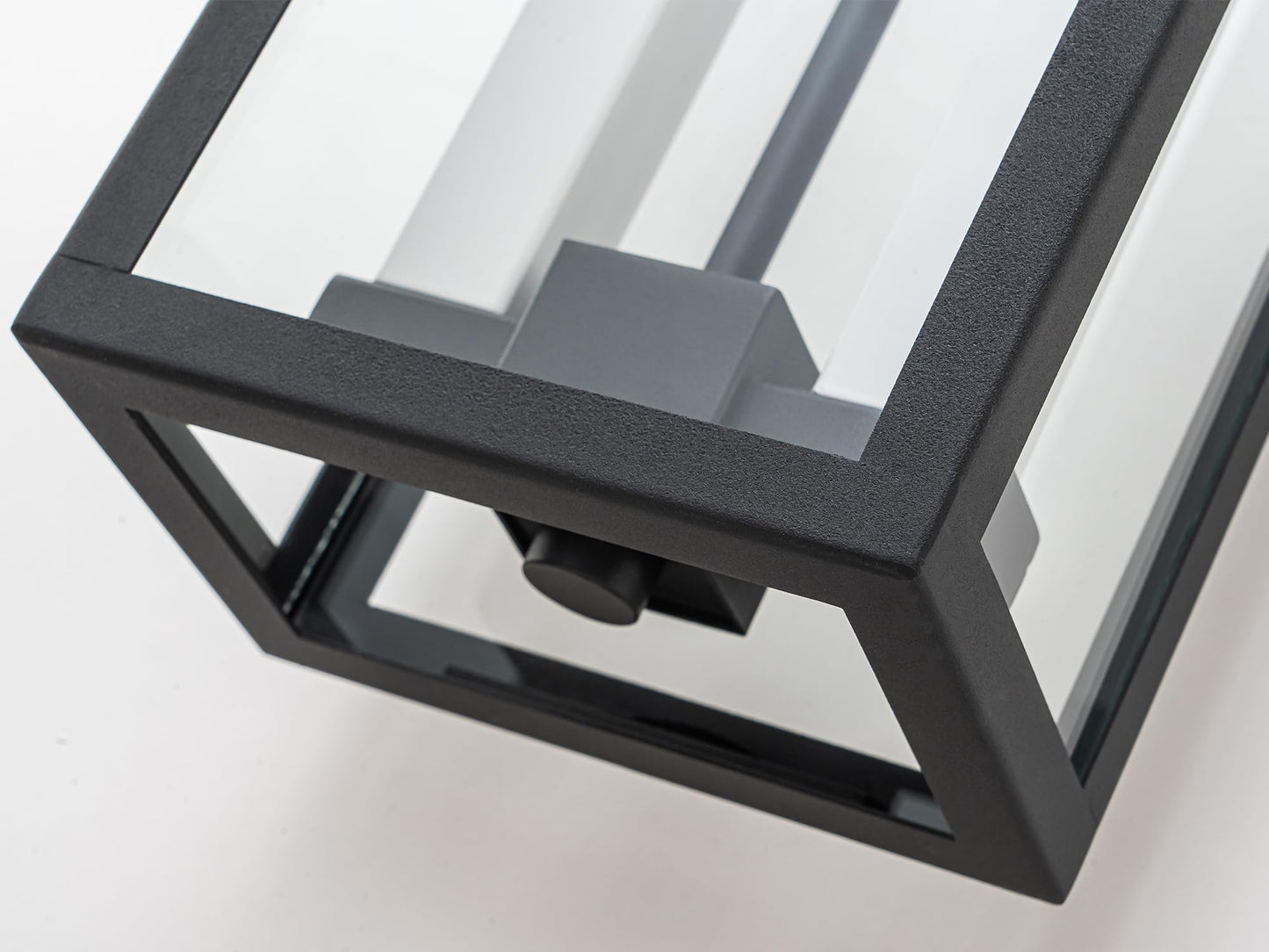 OUPAVOCS Outdoor Wall Lights, Large Porch Lights Fixture Wall Mount, Black Exterior Wall Sconce with Clear Glass, White Candelabra, Waterproof Outside Patio Light Fixture for House, Garage