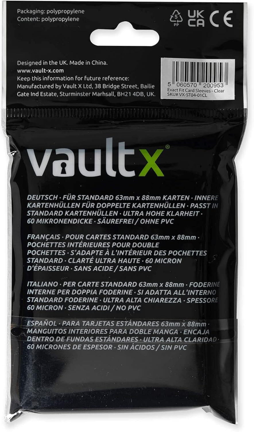 Vault X Trading Card Sleeves - Soft, High Clarity Inner Sleeves for Collectible Card Games | 100 Pack