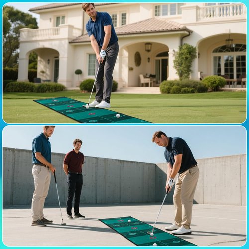 Golf Putting Mat Putting Green Indoor Outdoor Training Aid with Putting Cup Putting Mirror Practice Putting Matt for Backyard Home Office (Putting mat)