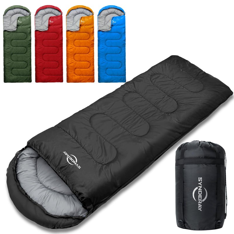 Synderay Sleeping Bags for Adults Cold Weather & Warm - Backpacking Camping Sleeping Bag for Kids 10-12, Girls, Boys - Lightweight Compact with Compression Sack