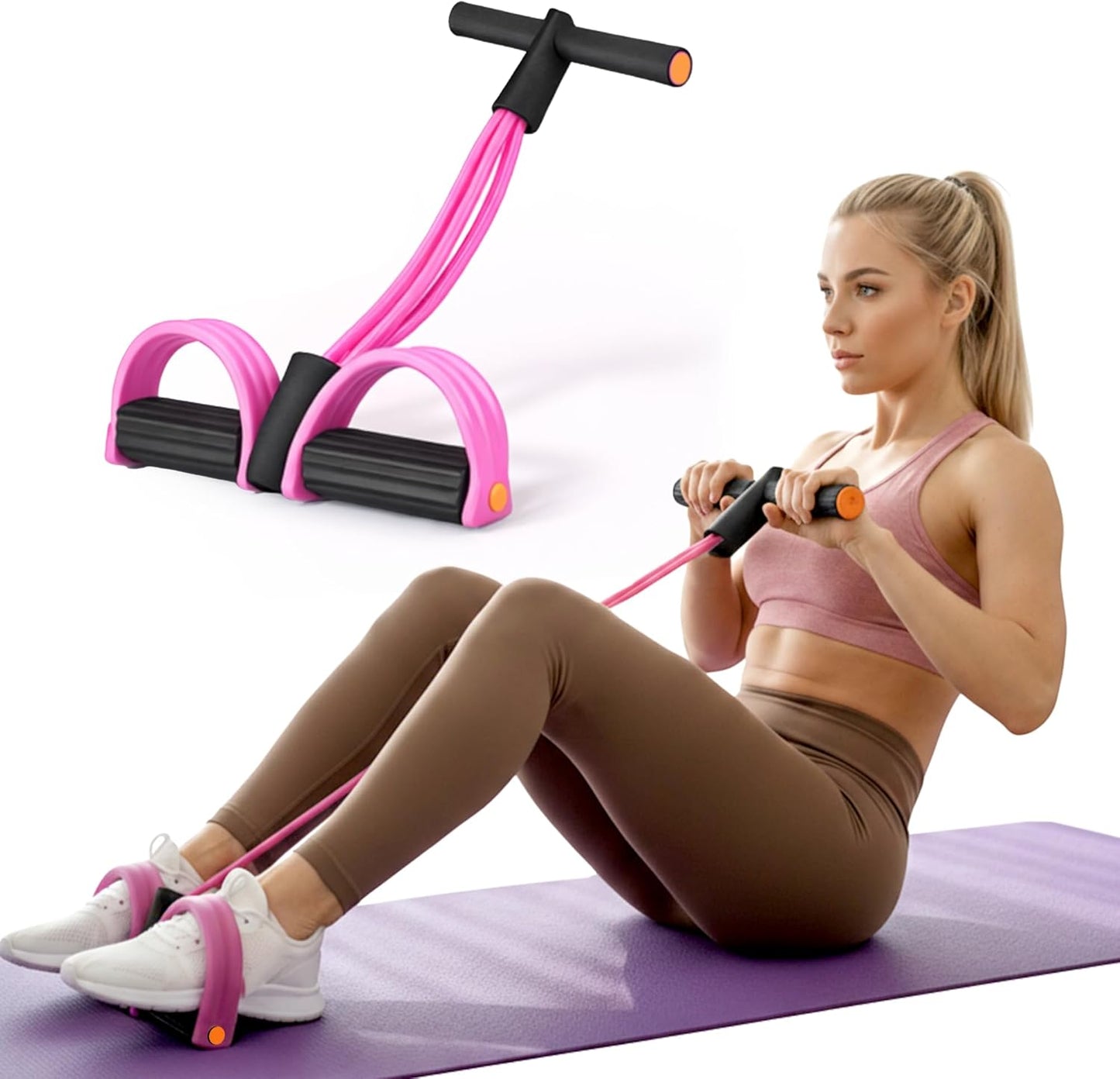 Skiennix Pedal Resistance Band - 6 Tube Multifunction Foot Pedal for Arm & Waist Training | Home Gym Equipment