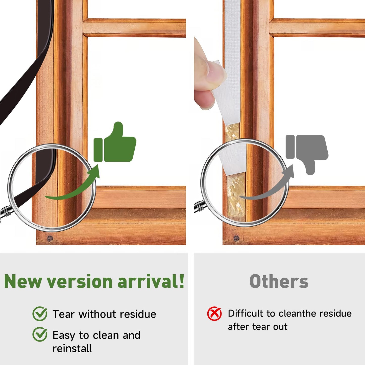 HOFUDON Window Screen Adjustable Magnetic Window Screen Replacement Max 39” x 59”, DIY Fiberglass Mesh Window Screens for House Windows White Frame Grey Mesh