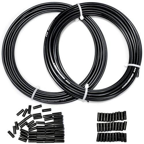 Farbetter Bicycle Brake Cable Housing and Bike Shift Cable Housing Kit, 50ft (4mm x 25ft +5mm x 25ft) Including 80 PCS Cable End Caps