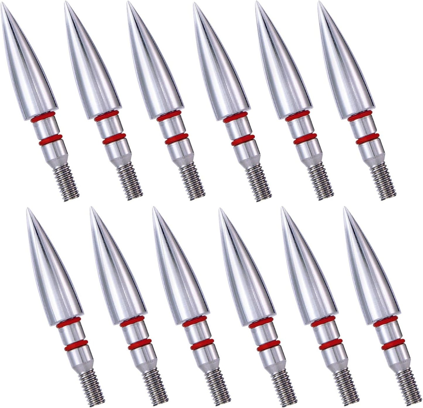 Skiennix Archery Field Points - 12pcs Screw-In Broadheads for Recurve & Compound Bows | 100-300 Grain