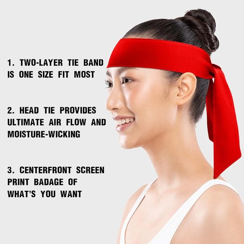 Head Ties | Adjustable Sports Sweatband Headbands for Men & Women - 3 Pack for Basketball, Running, Tennis