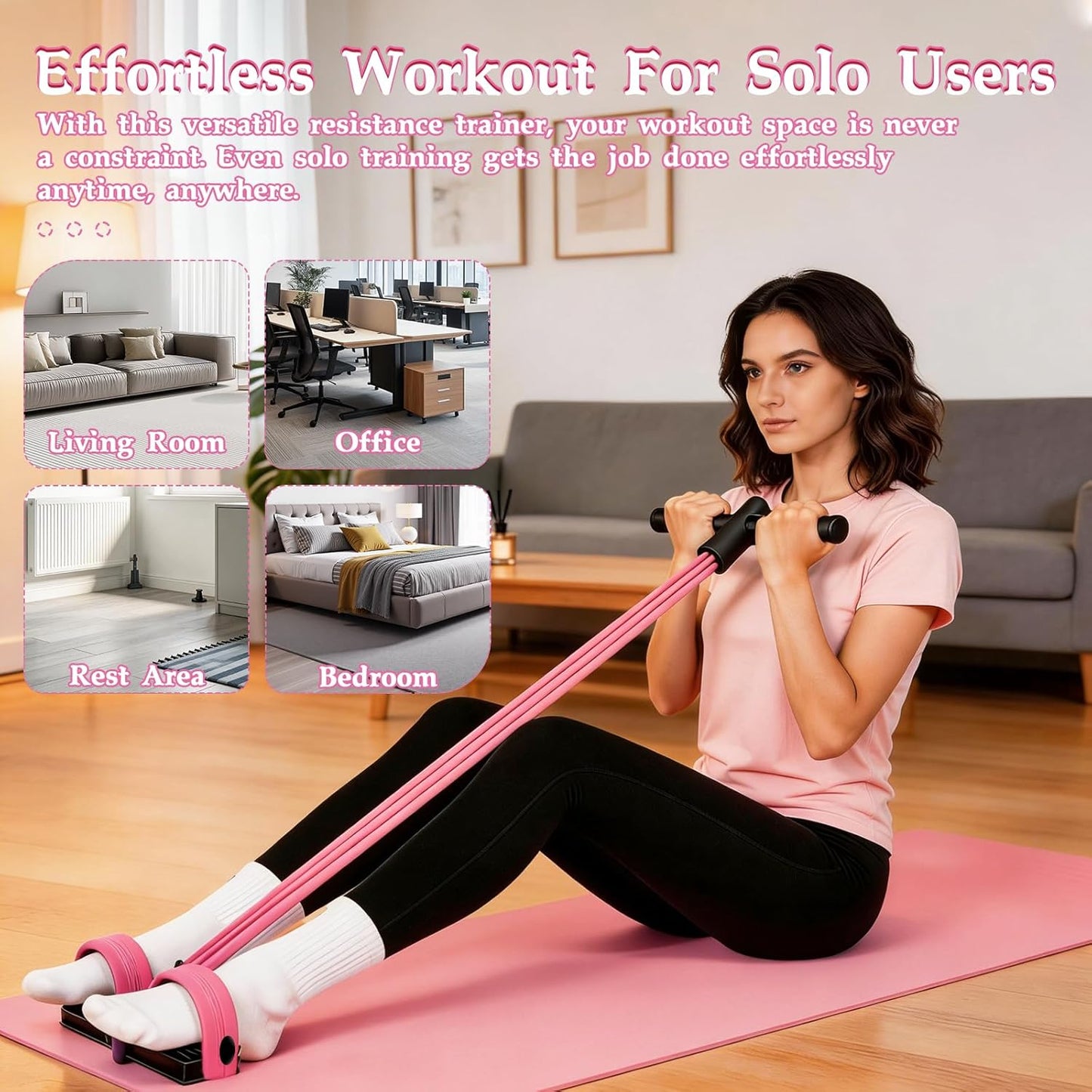 Skiennix Pedal Resistance Bands - 6 Tube Multifunctional Rubber Bands for Arms, Abdomen & Legs